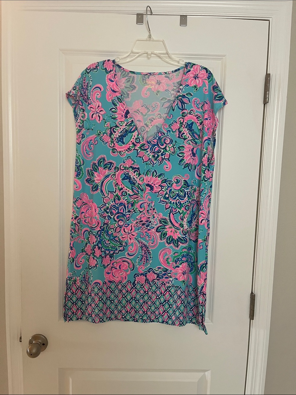 Lilly Pulitzer Turquoise & Pink Paisley Swim Coverup